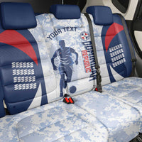 Custom Dominican Republic Football Back Car Seat Cover Vamos Los Quisqueyanos - Wonder Print Shop