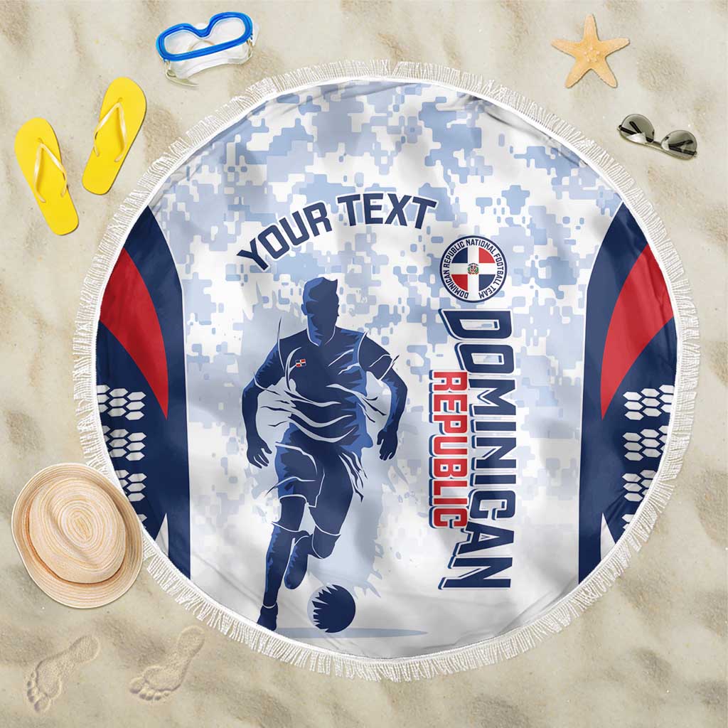 Custom Dominican Republic Football Beach Blanket Vamos Los Quisqueyanos - Wonder Print Shop