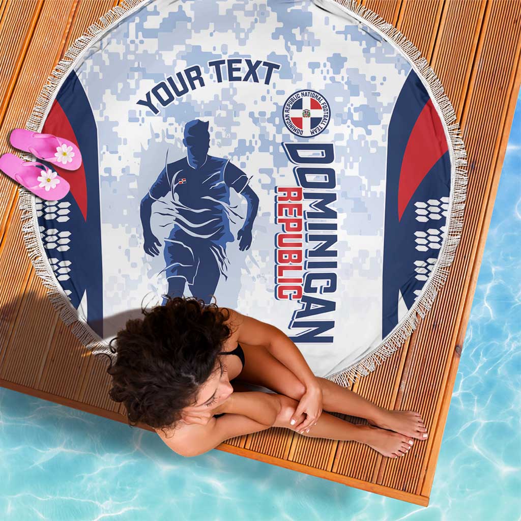 Custom Dominican Republic Football Beach Blanket Vamos Los Quisqueyanos - Wonder Print Shop