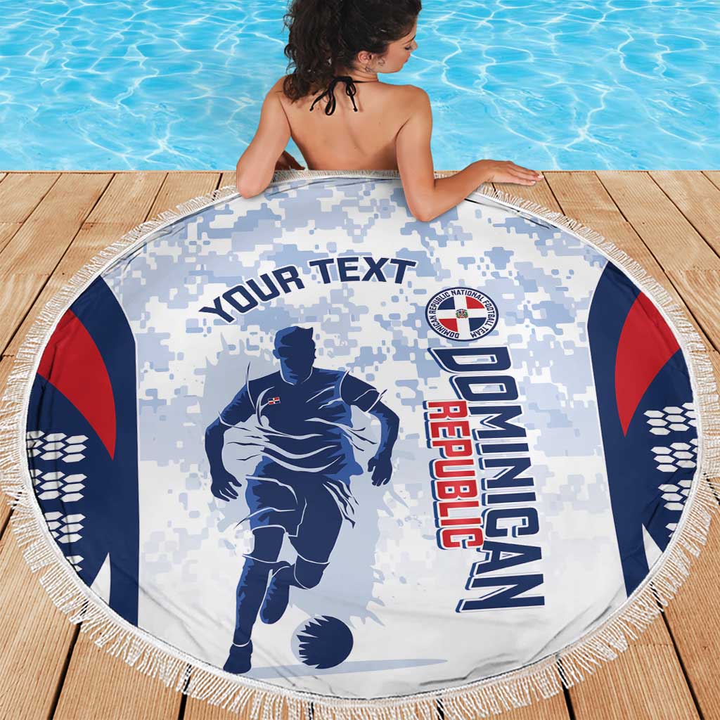 Custom Dominican Republic Football Beach Blanket Vamos Los Quisqueyanos - Wonder Print Shop