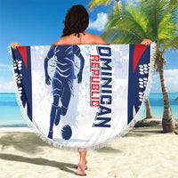 Custom Dominican Republic Football Beach Blanket Vamos Los Quisqueyanos - Wonder Print Shop
