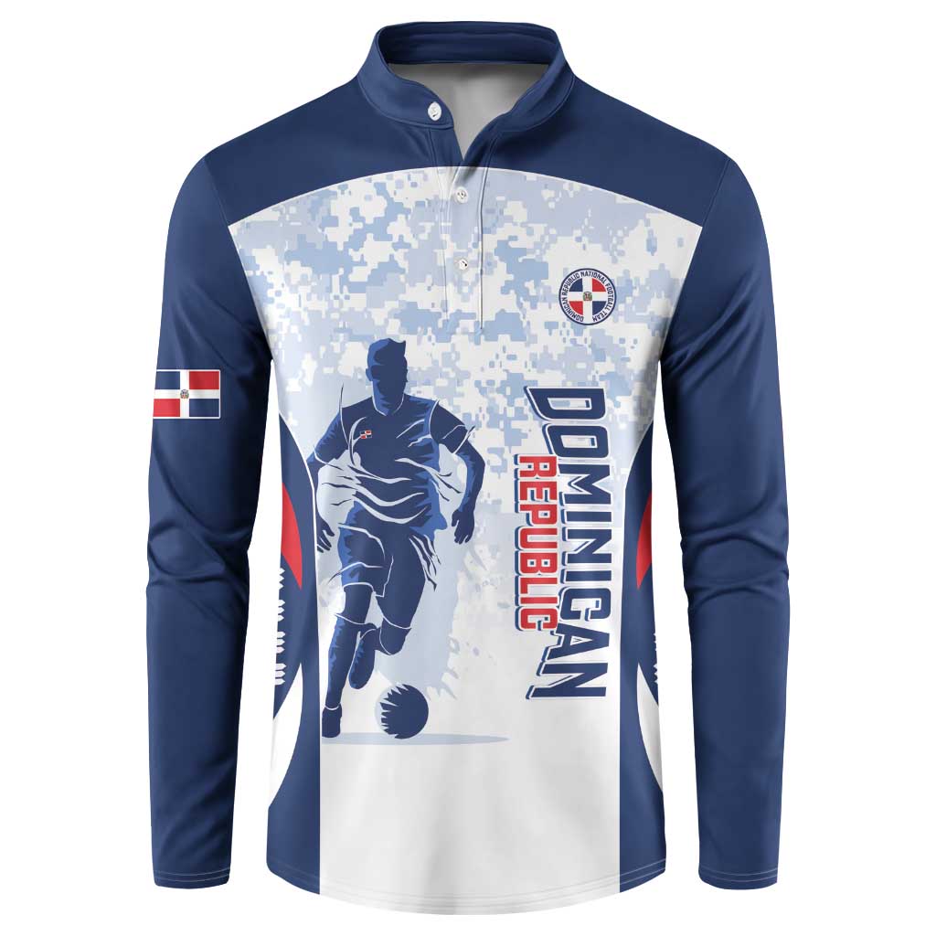 Custom Dominican Republic Football Button Sweatshirt Vamos Los Quisqueyanos - Wonder Print Shop