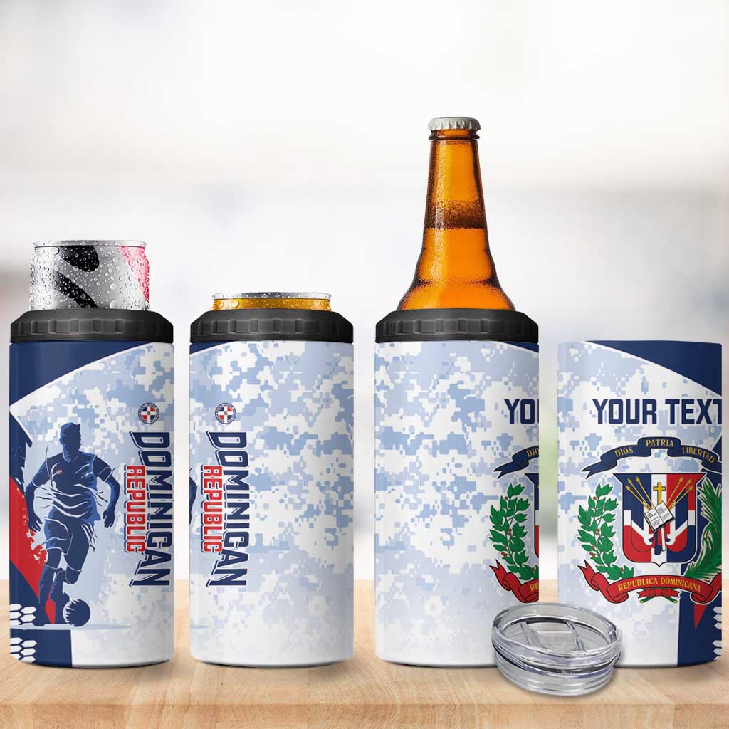 Custom Dominican Republic Football 4 in 1 Can Cooler Tumbler Vamos Los Quisqueyanos - Wonder Print Shop