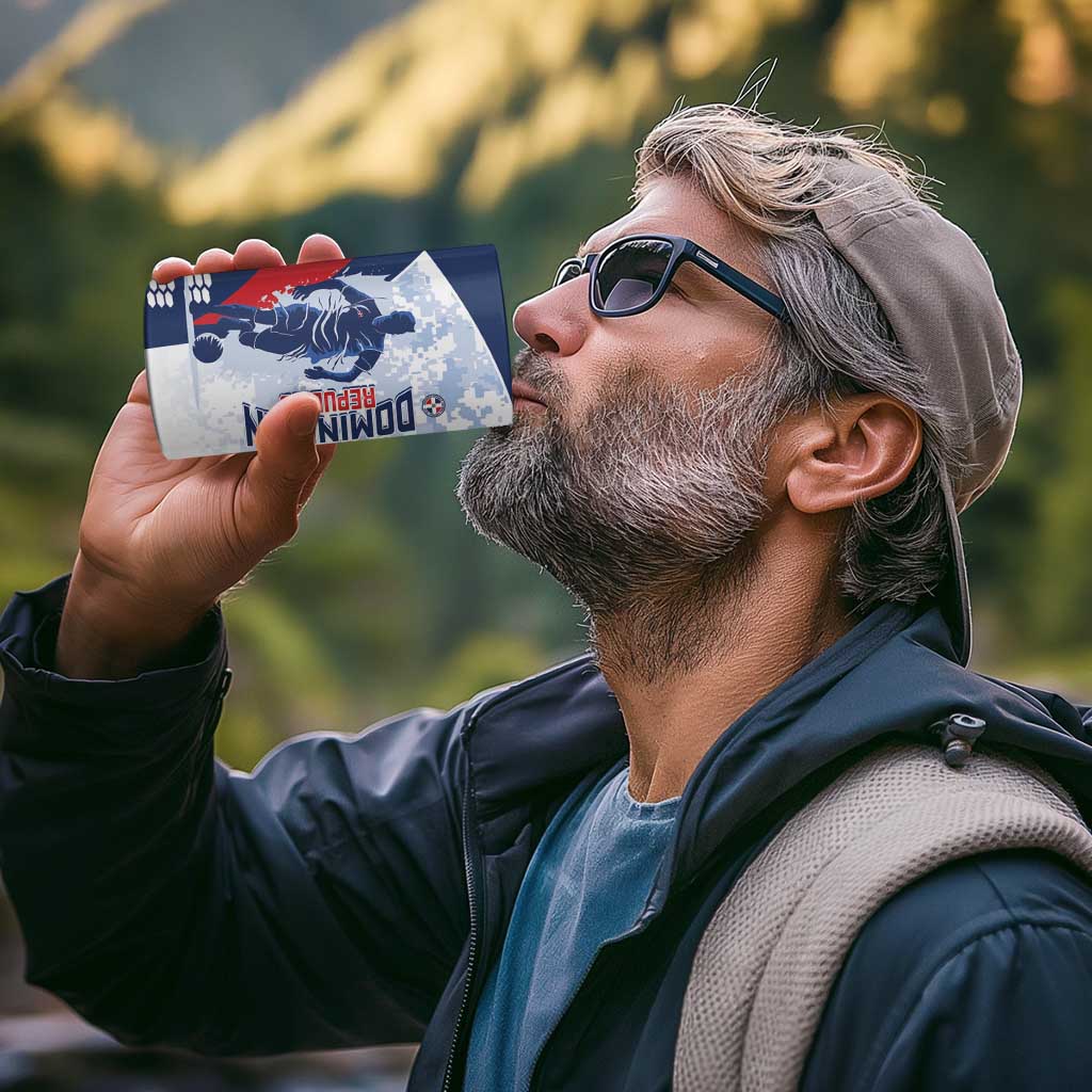 Custom Dominican Republic Football 4 in 1 Can Cooler Tumbler Vamos Los Quisqueyanos - Wonder Print Shop