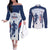 Custom Dominican Republic Football Couples Matching Off The Shoulder Long Sleeve Dress and Long Sleeve Button Shirt Vamos Los Quisqueyanos - Wonder Print Shop