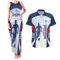 Custom Dominican Republic Football Couples Matching Tank Maxi Dress and Hawaiian Shirt Vamos Los Quisqueyanos - Wonder Print Shop
