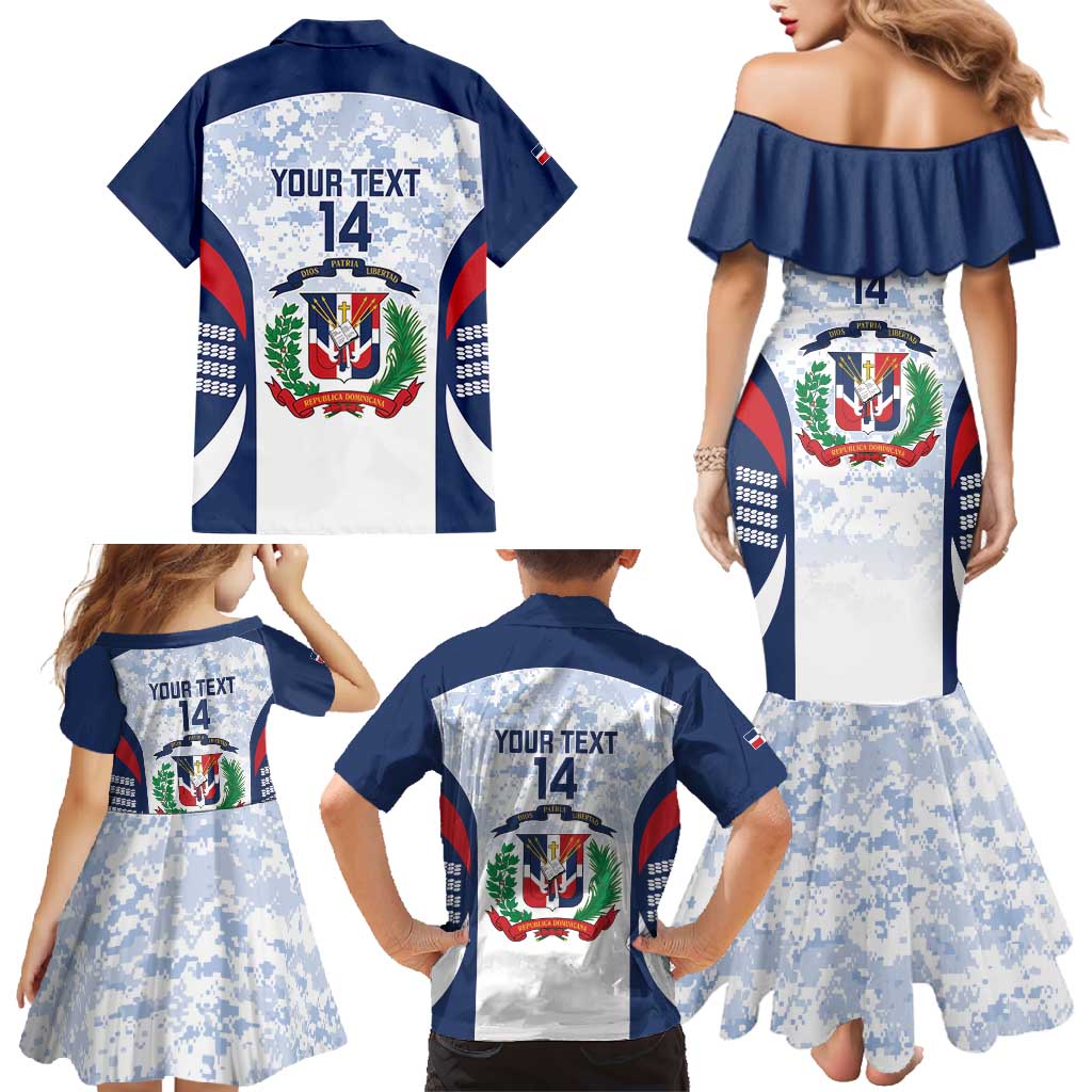 Custom Dominican Republic Football Family Matching Mermaid Dress and Hawaiian Shirt Vamos Los Quisqueyanos - Wonder Print Shop