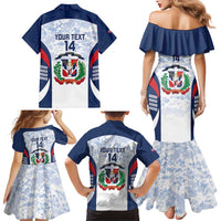 Custom Dominican Republic Football Family Matching Mermaid Dress and Hawaiian Shirt Vamos Los Quisqueyanos - Wonder Print Shop