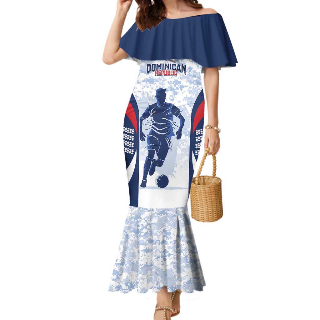 Custom Dominican Republic Football Family Matching Mermaid Dress and Hawaiian Shirt Vamos Los Quisqueyanos - Wonder Print Shop