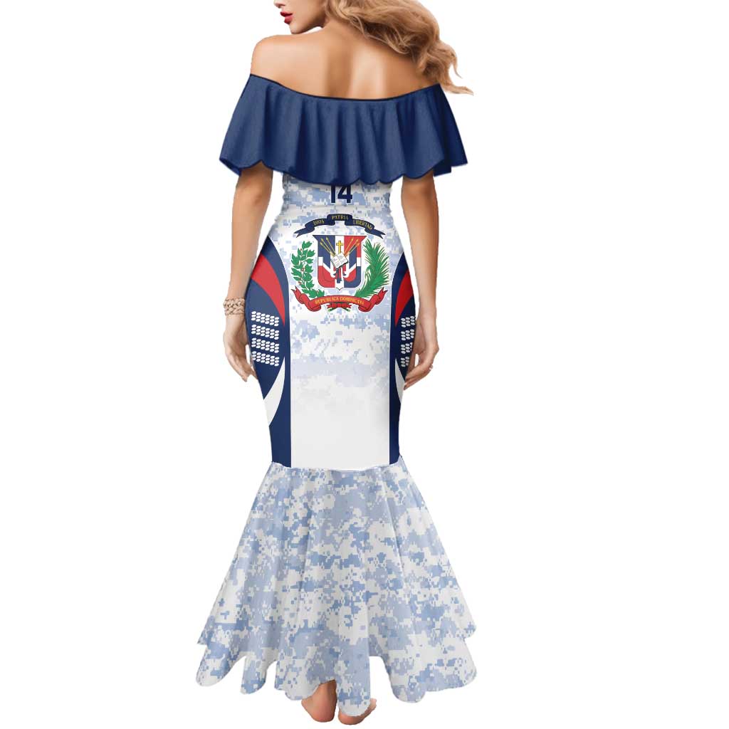 Custom Dominican Republic Football Family Matching Mermaid Dress and Hawaiian Shirt Vamos Los Quisqueyanos - Wonder Print Shop