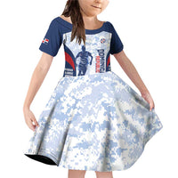 Custom Dominican Republic Football Family Matching Off Shoulder Short Dress and Hawaiian Shirt Vamos Los Quisqueyanos - Wonder Print Shop