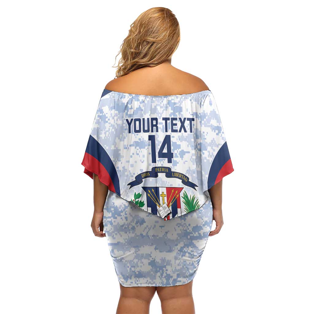 Custom Dominican Republic Football Family Matching Off Shoulder Short Dress and Hawaiian Shirt Vamos Los Quisqueyanos - Wonder Print Shop
