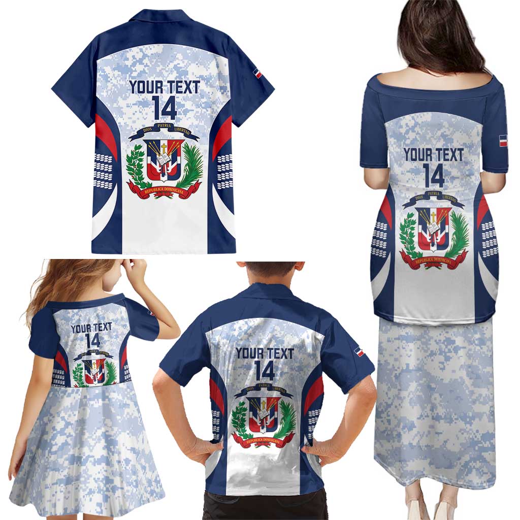 Custom Dominican Republic Football Family Matching Puletasi and Hawaiian Shirt Vamos Los Quisqueyanos - Wonder Print Shop