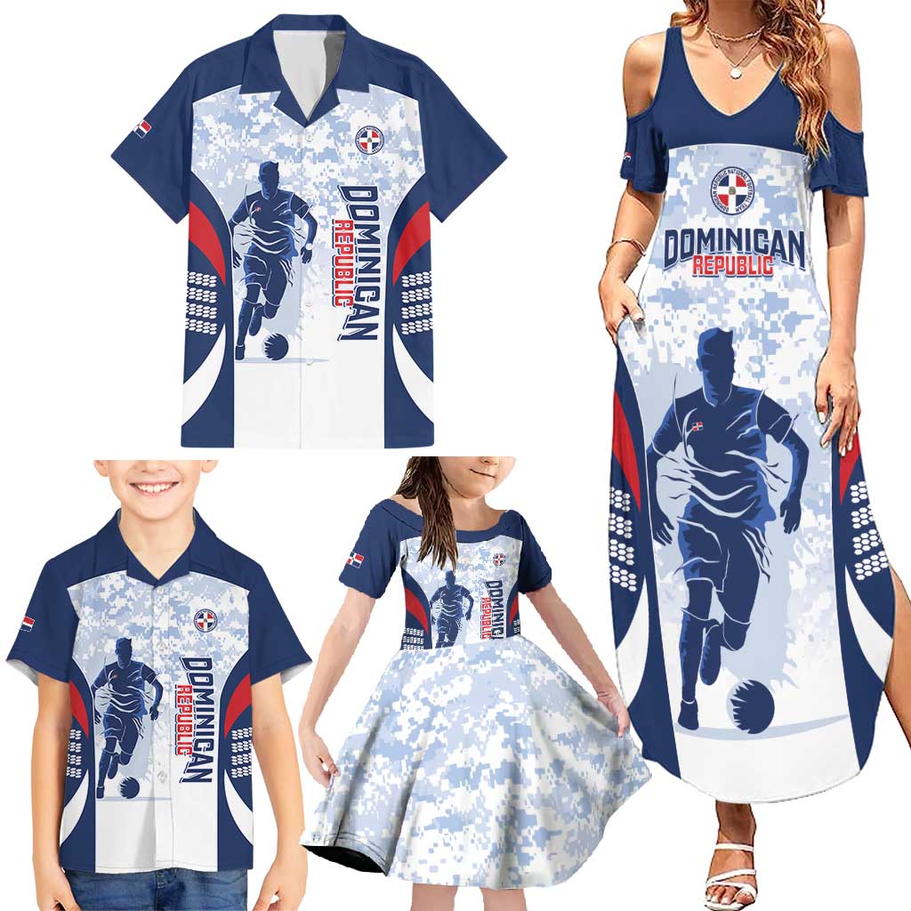 Custom Dominican Republic Football Family Matching Summer Maxi Dress and Hawaiian Shirt Vamos Los Quisqueyanos - Wonder Print Shop