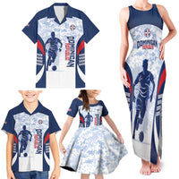 Custom Dominican Republic Football Family Matching Tank Maxi Dress and Hawaiian Shirt Vamos Los Quisqueyanos - Wonder Print Shop