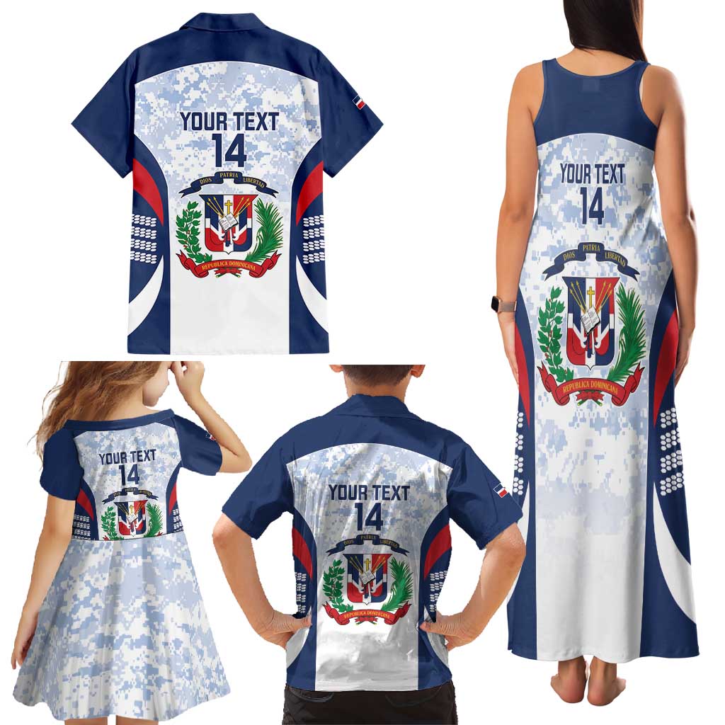 Custom Dominican Republic Football Family Matching Tank Maxi Dress and Hawaiian Shirt Vamos Los Quisqueyanos - Wonder Print Shop