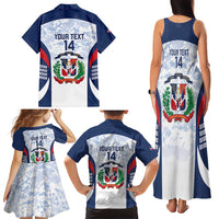 Custom Dominican Republic Football Family Matching Tank Maxi Dress and Hawaiian Shirt Vamos Los Quisqueyanos - Wonder Print Shop
