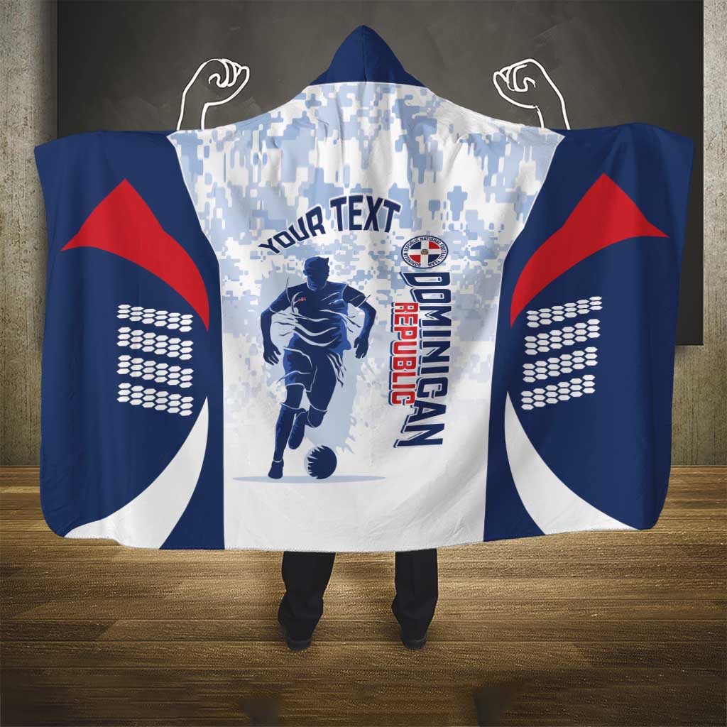 Custom Dominican Republic Football Hooded Blanket Vamos Los Quisqueyanos - Wonder Print Shop