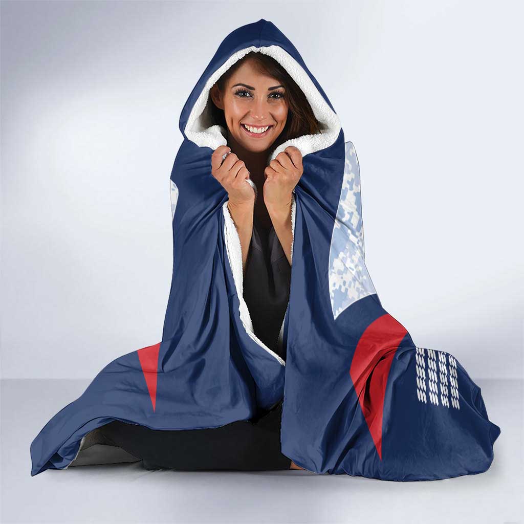 Custom Dominican Republic Football Hooded Blanket Vamos Los Quisqueyanos - Wonder Print Shop