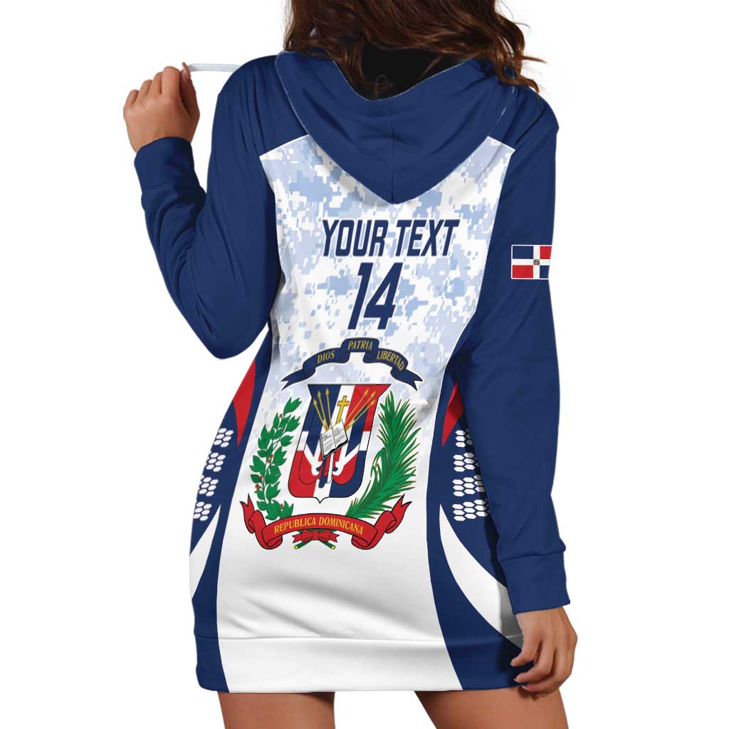 Custom Dominican Republic Football Hoodie Dress Vamos Los Quisqueyanos - Wonder Print Shop