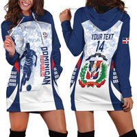 Custom Dominican Republic Football Hoodie Dress Vamos Los Quisqueyanos - Wonder Print Shop