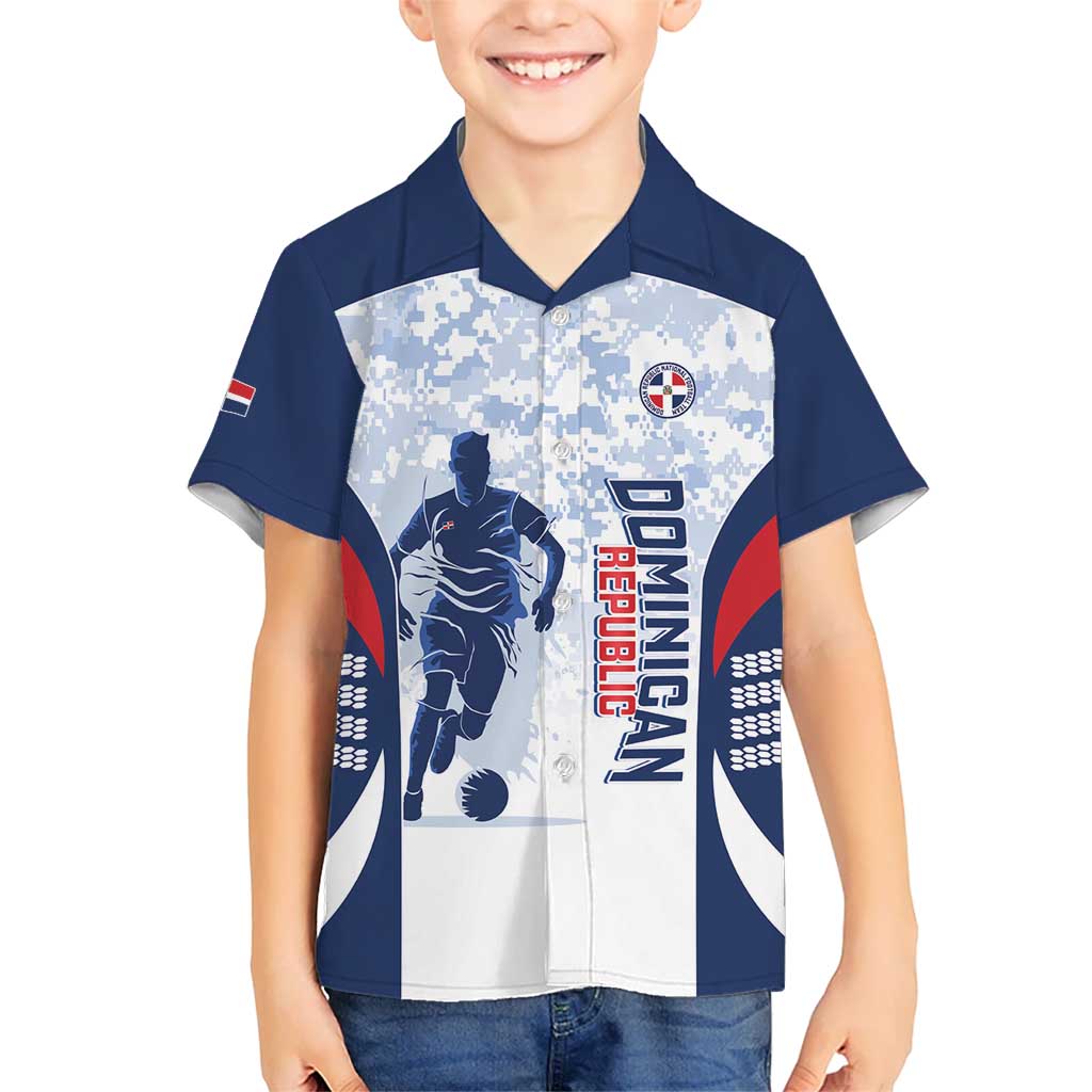 Custom Dominican Republic Football Kid Hawaiian Shirt Vamos Los Quisqueyanos - Wonder Print Shop