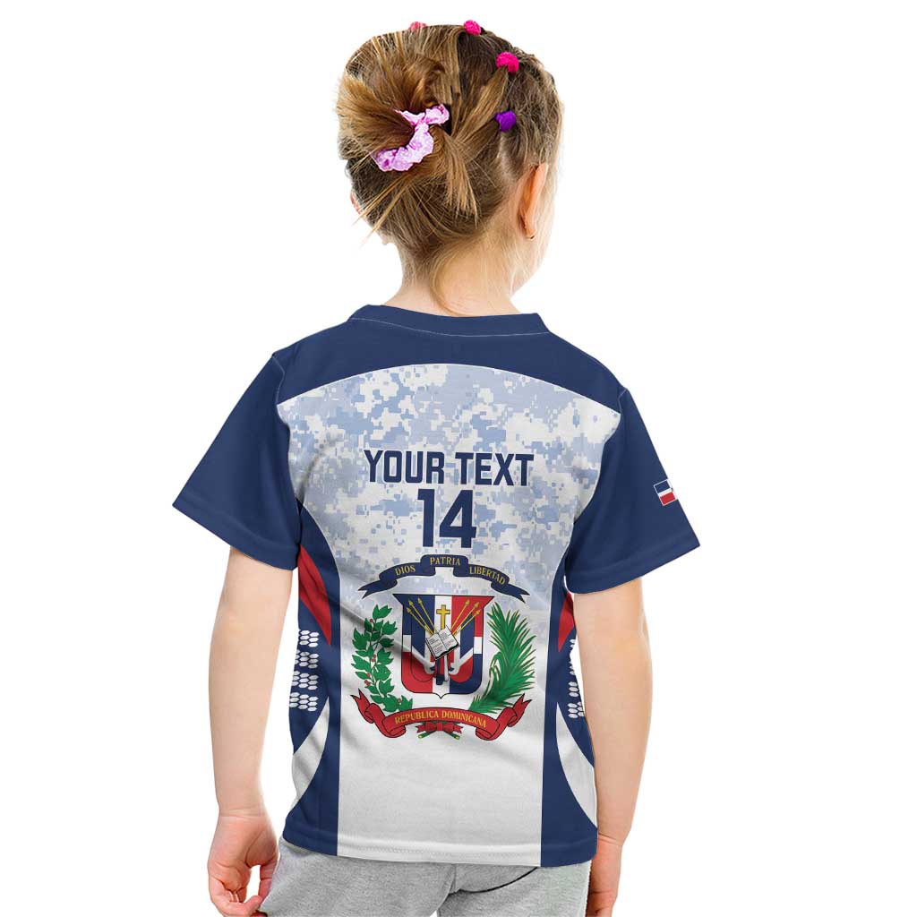Custom Dominican Republic Football Kid T Shirt Vamos Los Quisqueyanos - Wonder Print Shop