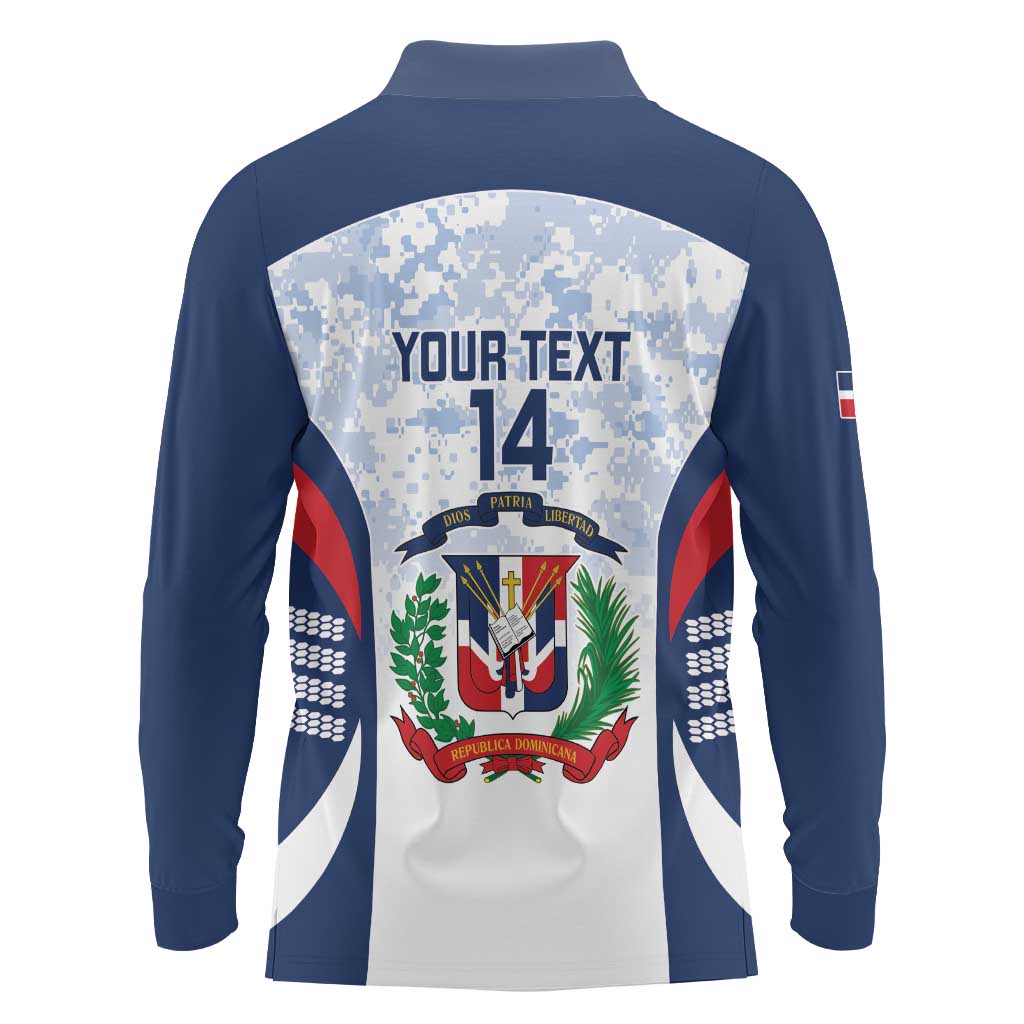 Custom Dominican Republic Football Long Sleeve Polo Shirt Vamos Los Quisqueyanos - Wonder Print Shop