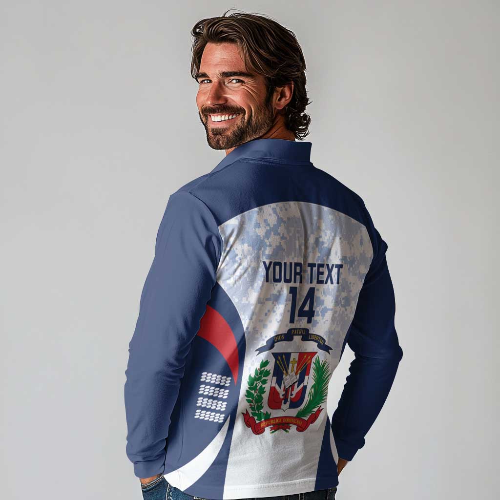 Custom Dominican Republic Football Long Sleeve Polo Shirt Vamos Los Quisqueyanos - Wonder Print Shop
