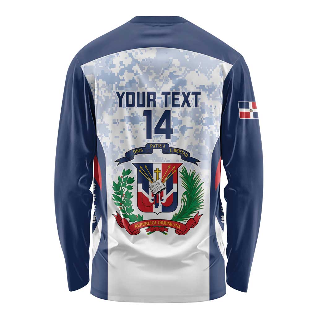 Custom Dominican Republic Football Long Sleeve Shirt Vamos Los Quisqueyanos - Wonder Print Shop