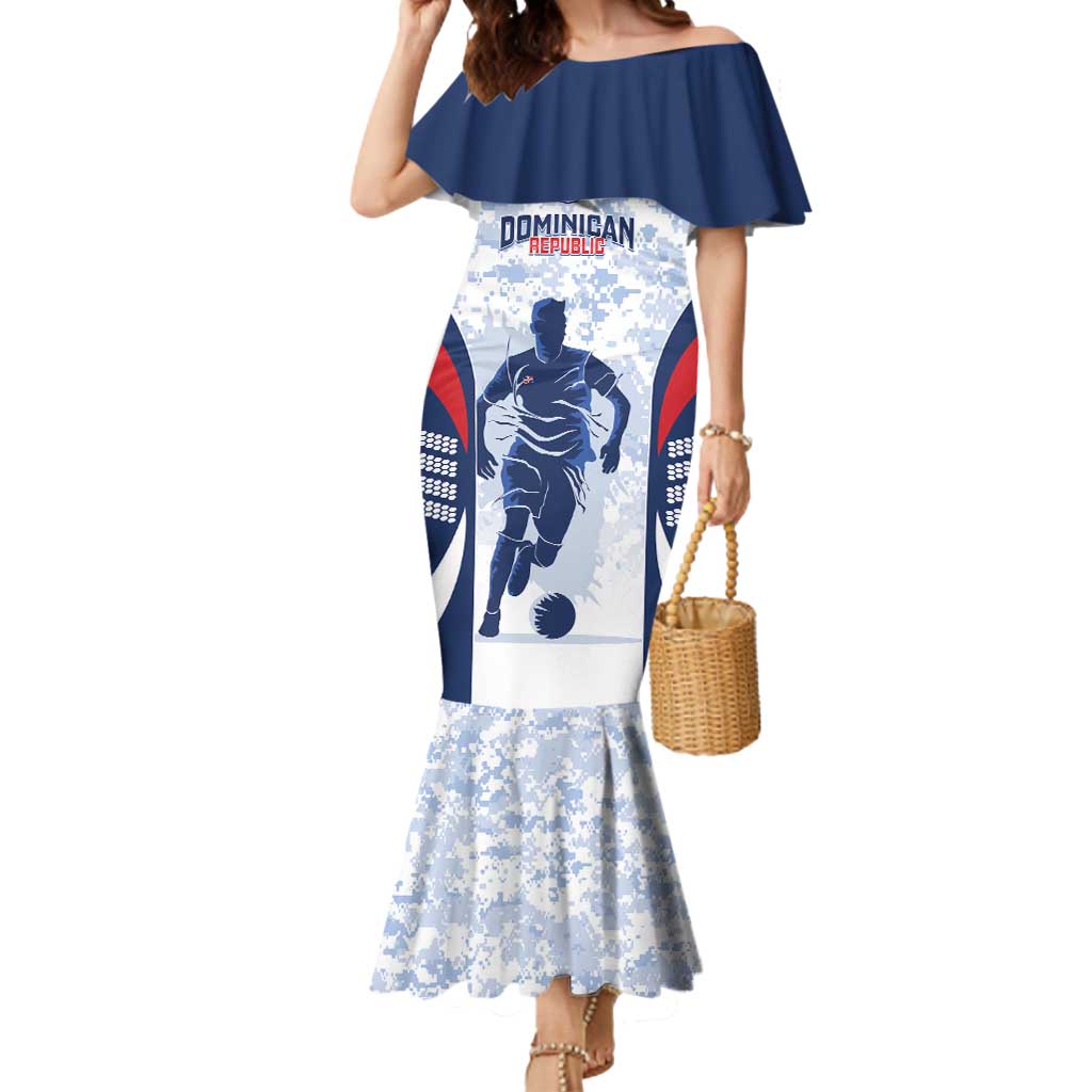 Custom Dominican Republic Football Mermaid Dress Vamos Los Quisqueyanos - Wonder Print Shop