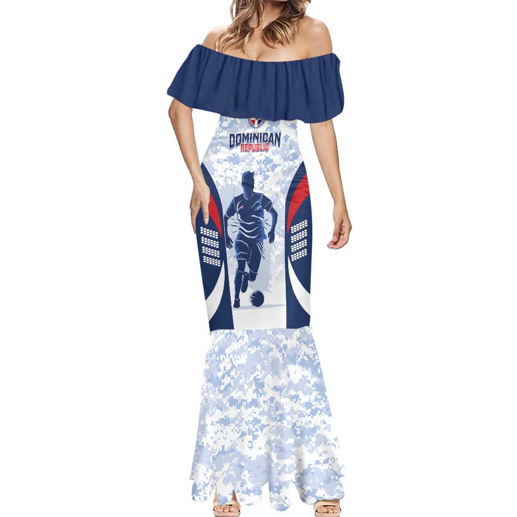 Custom Dominican Republic Football Mermaid Dress Vamos Los Quisqueyanos - Wonder Print Shop