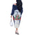 Custom Dominican Republic Football Off The Shoulder Long Sleeve Dress Vamos Los Quisqueyanos - Wonder Print Shop