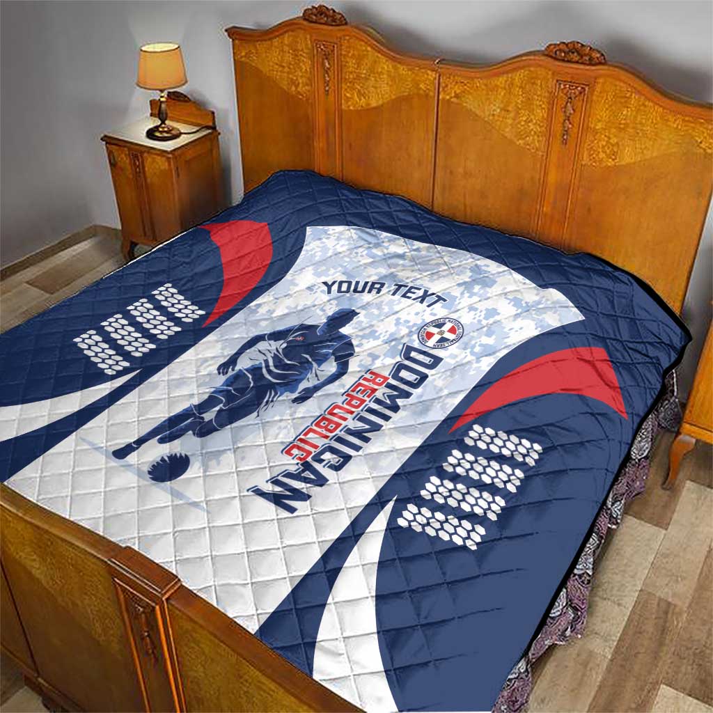 Custom Dominican Republic Football Quilt Vamos Los Quisqueyanos - Wonder Print Shop