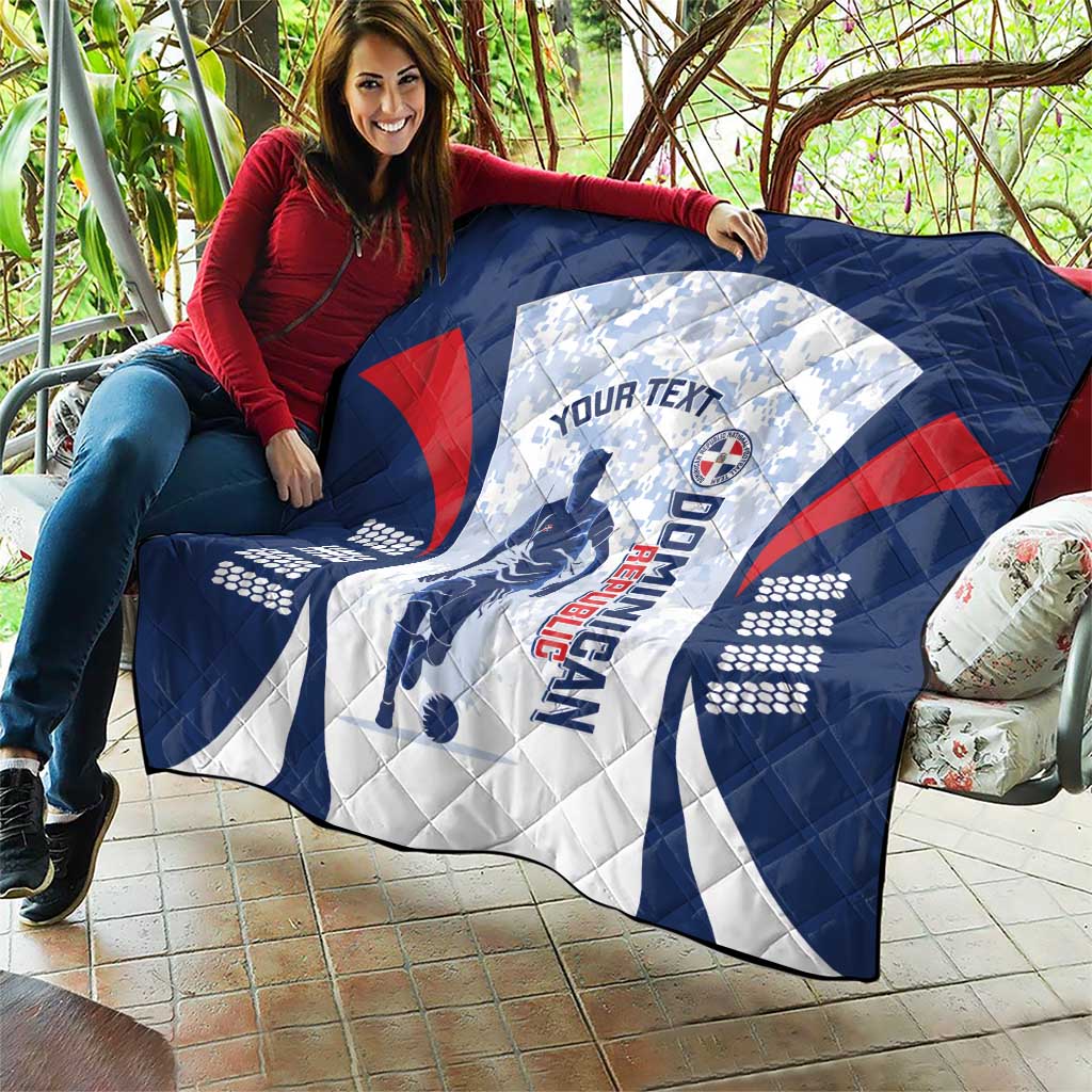 Custom Dominican Republic Football Quilt Vamos Los Quisqueyanos - Wonder Print Shop