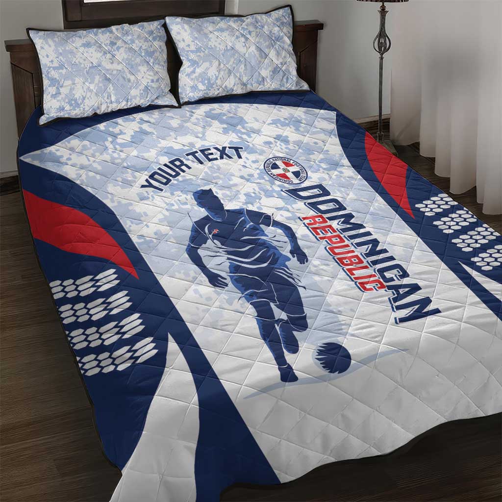 Custom Dominican Republic Football Quilt Bed Set Vamos Los Quisqueyanos - Wonder Print Shop