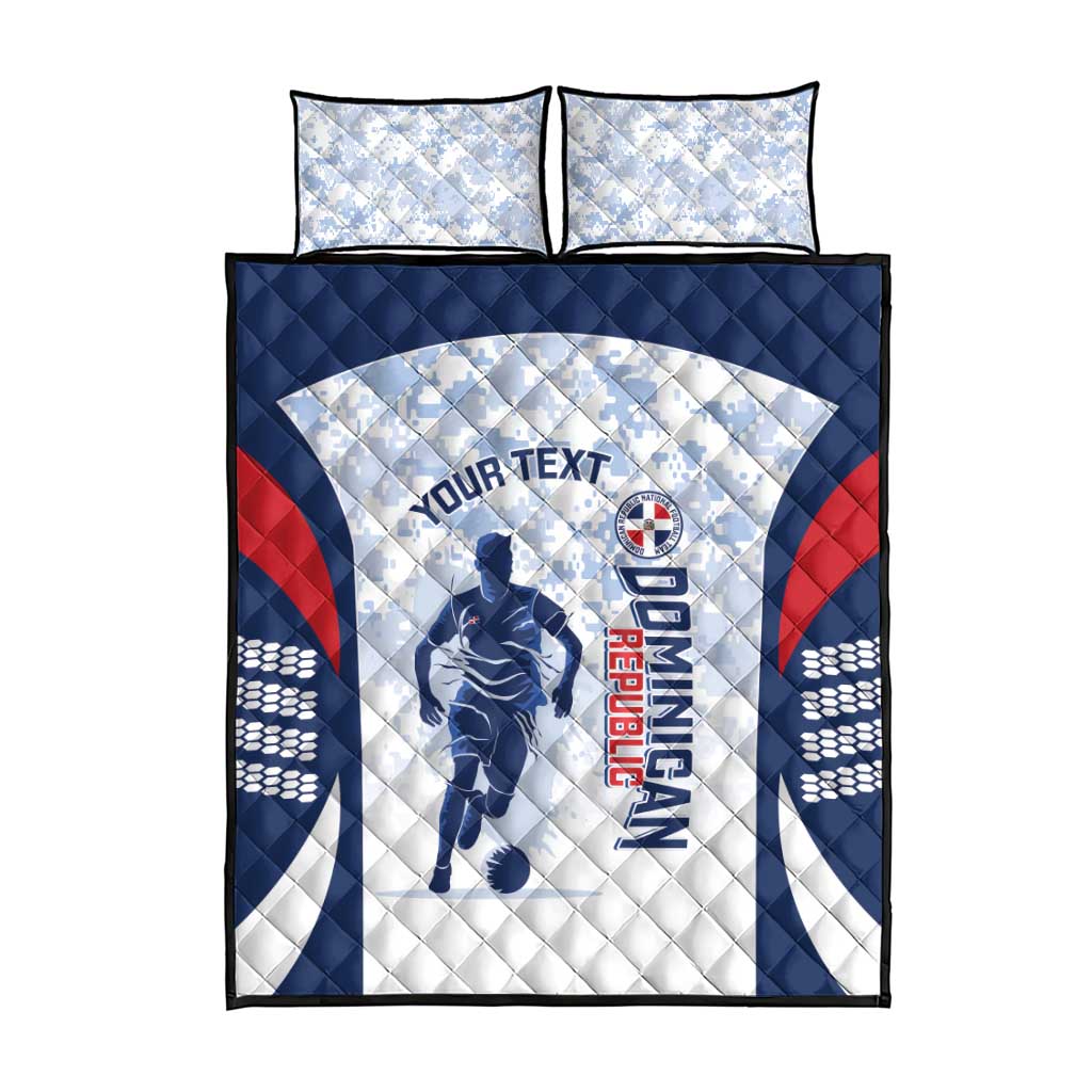 Custom Dominican Republic Football Quilt Bed Set Vamos Los Quisqueyanos - Wonder Print Shop