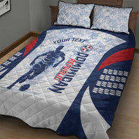 Custom Dominican Republic Football Quilt Bed Set Vamos Los Quisqueyanos - Wonder Print Shop