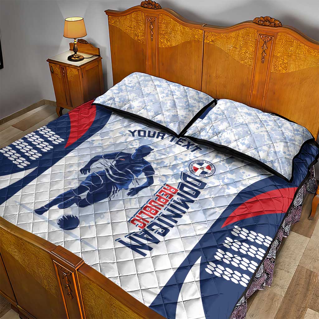 Custom Dominican Republic Football Quilt Bed Set Vamos Los Quisqueyanos - Wonder Print Shop