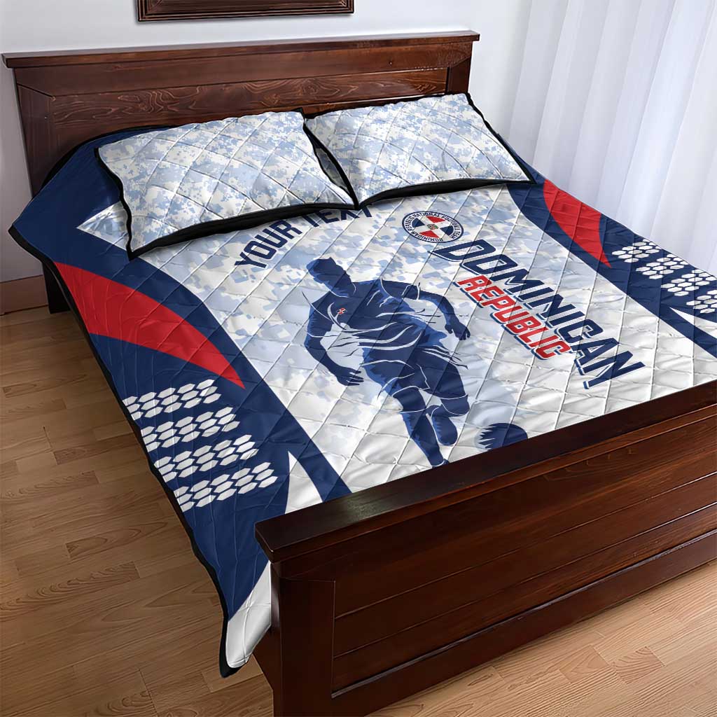 Custom Dominican Republic Football Quilt Bed Set Vamos Los Quisqueyanos - Wonder Print Shop