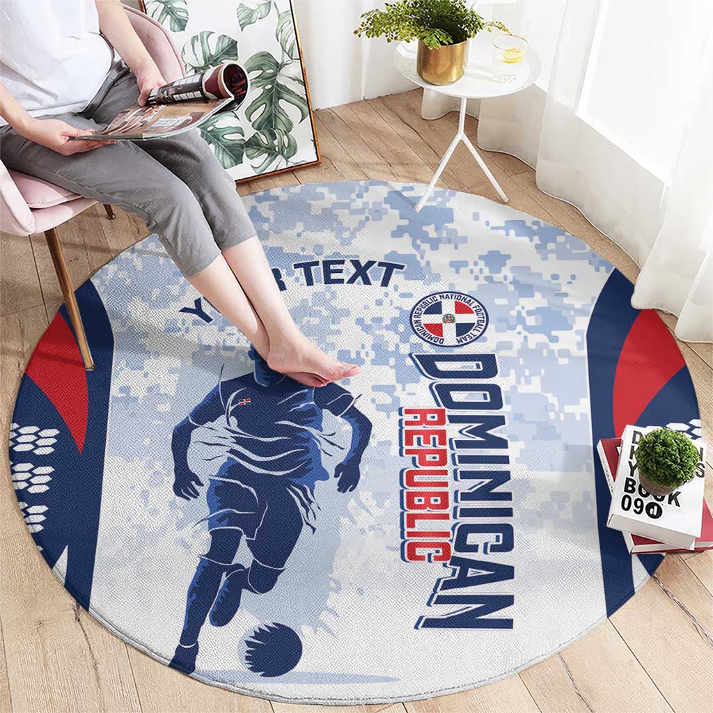 Custom Dominican Republic Football Round Carpet Vamos Los Quisqueyanos - Wonder Print Shop