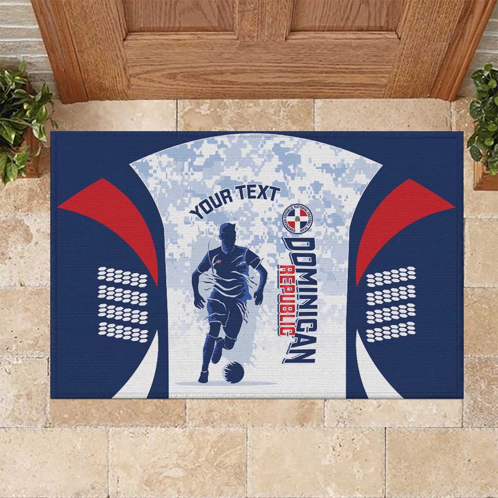 Custom Dominican Republic Football Rubber Doormat Vamos Los Quisqueyanos - Wonder Print Shop