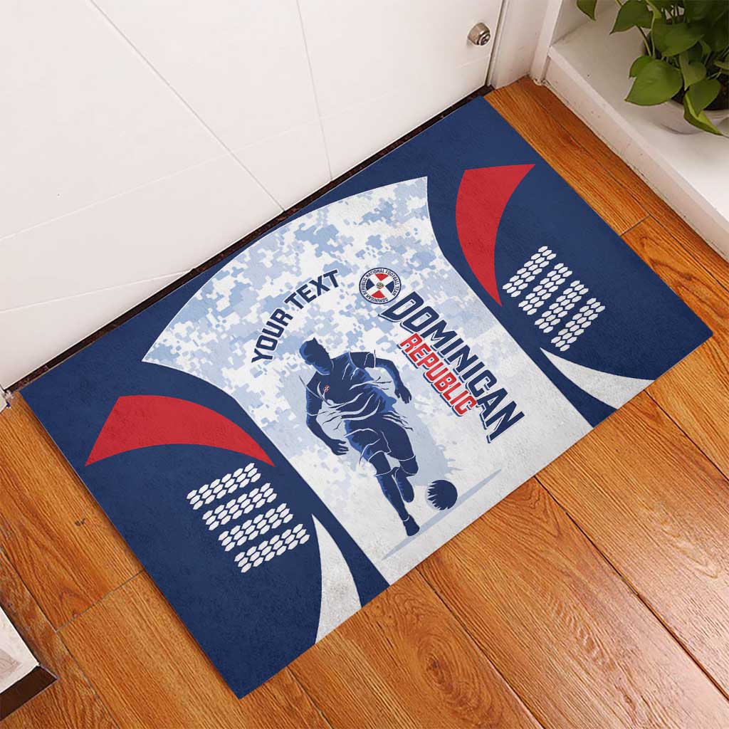 Custom Dominican Republic Football Rubber Doormat Vamos Los Quisqueyanos - Wonder Print Shop