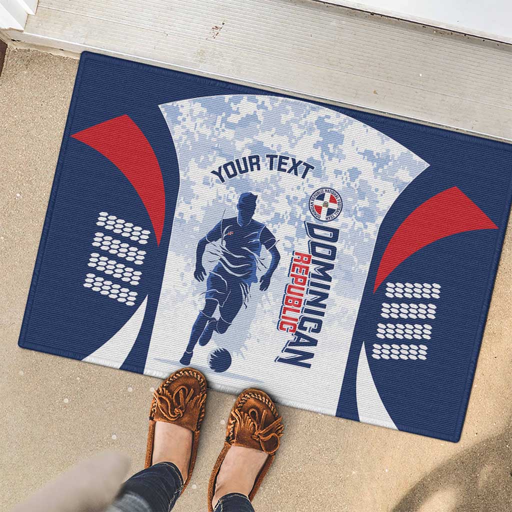 Custom Dominican Republic Football Rubber Doormat Vamos Los Quisqueyanos - Wonder Print Shop