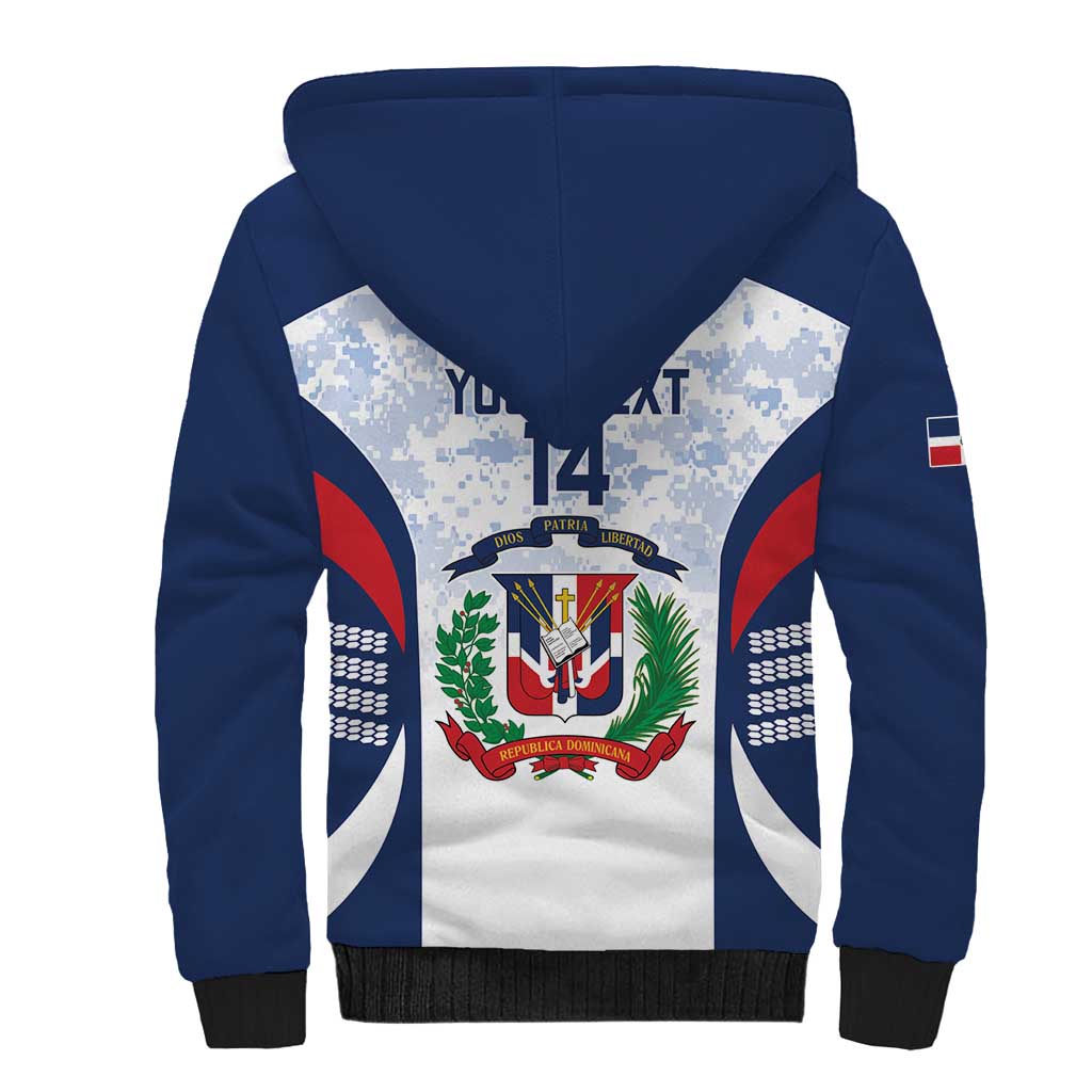 Custom Dominican Republic Football Sherpa Hoodie Vamos Los Quisqueyanos - Wonder Print Shop