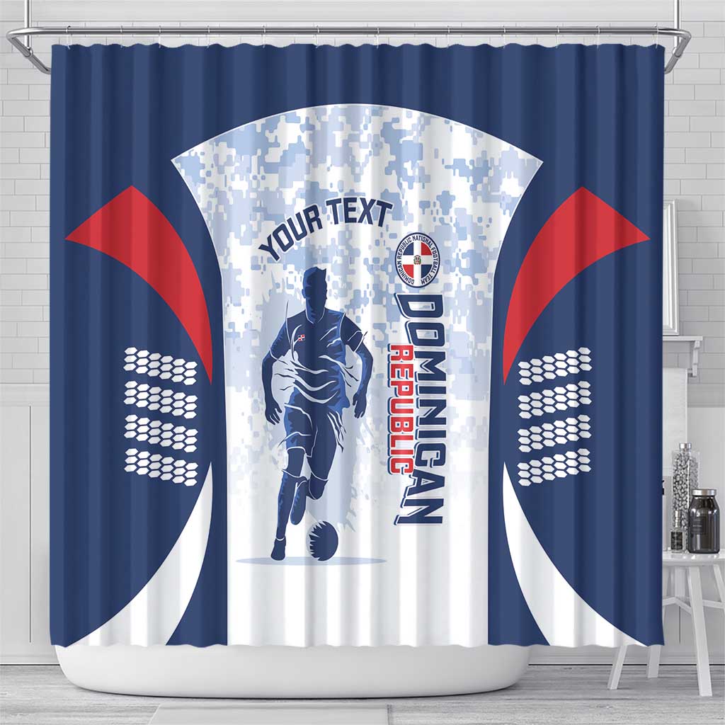 Custom Dominican Republic Football Shower Curtain Vamos Los Quisqueyanos - Wonder Print Shop