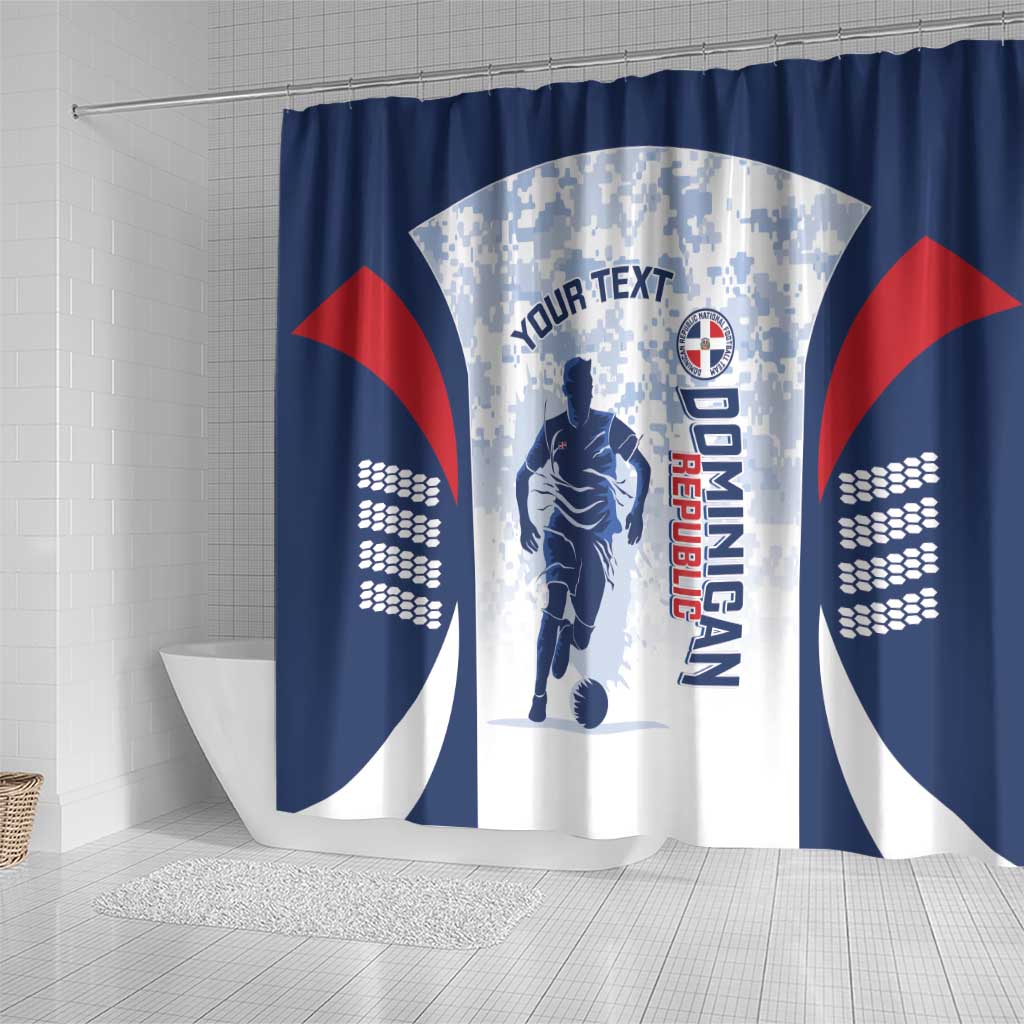 Custom Dominican Republic Football Shower Curtain Vamos Los Quisqueyanos - Wonder Print Shop