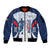 Custom Dominican Republic Football Sleeve Zip Bomber Jacket Vamos Los Quisqueyanos - Wonder Print Shop