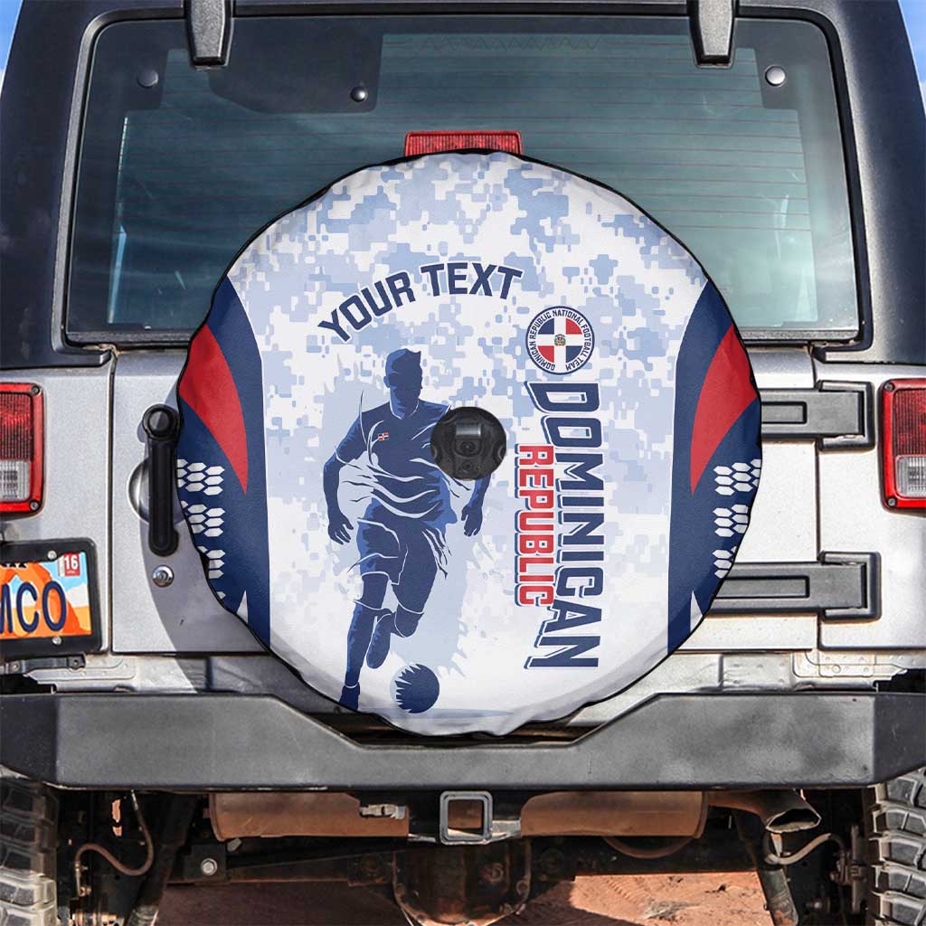 Custom Dominican Republic Football Spare Tire Cover Vamos Los Quisqueyanos - Wonder Print Shop