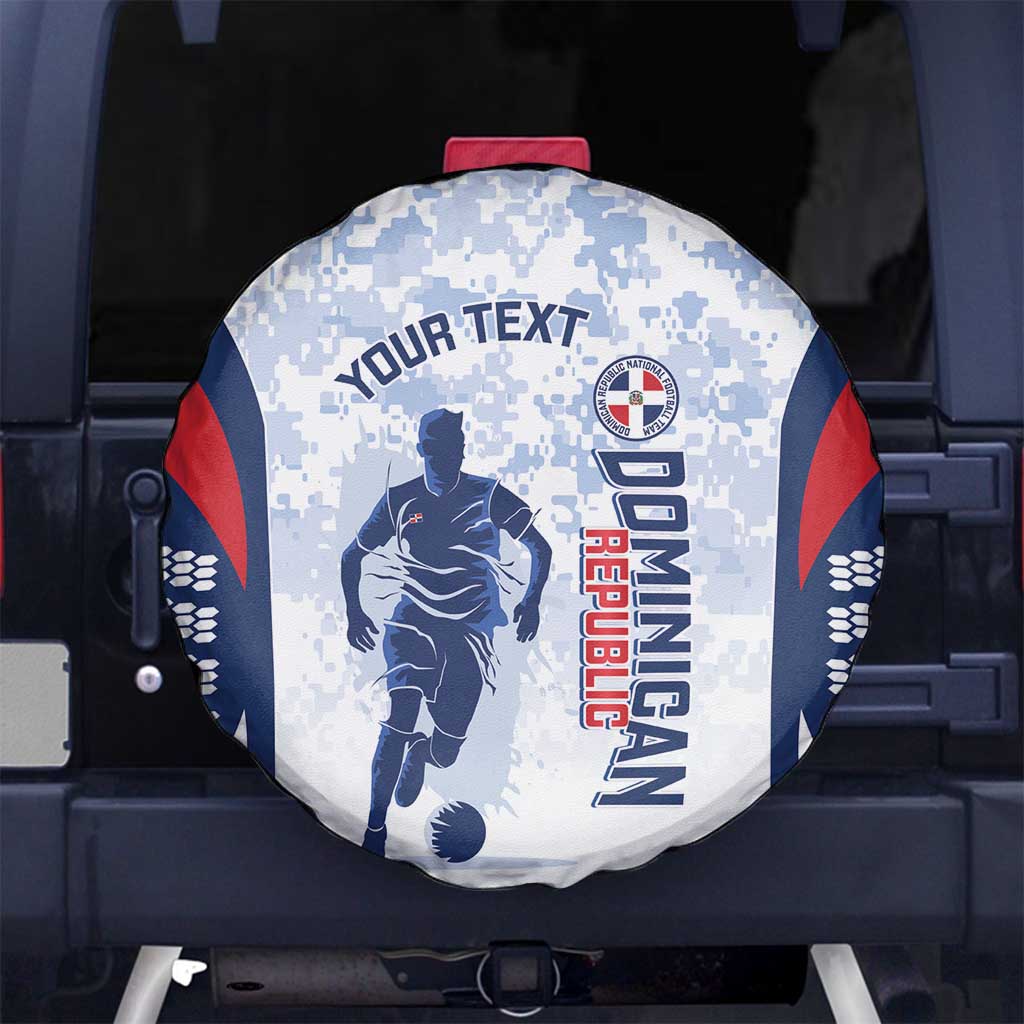 Custom Dominican Republic Football Spare Tire Cover Vamos Los Quisqueyanos - Wonder Print Shop